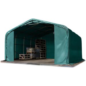 Intent24 - Hangar tente de stockage 6 x 6 m / avec statique tente d'élevage PRIMEtex pvc 2300 n vert fonce 100% imperméable (type de sol : terre) - vert - Publicité