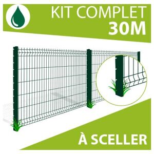 CLOTURE & JARDIN Cloture&jardin - Kit Grillage Rigide Vert 30M - jardipremium - Fil 4/5mm - 1,53 mètre - Vert (ral 6005) - Publicité