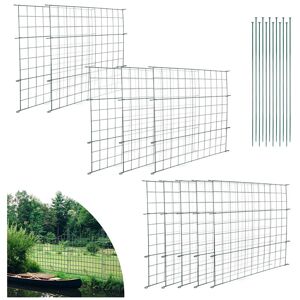 Vingo - Lot de 10 clôtures de jardin en métal avec 22 éléments de clôture Droit - Vert - Publicité