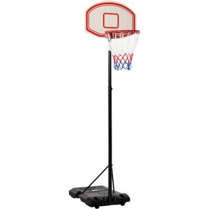 HOMCOM Panier de Basket-Ball sur pied avec poteau panneau, base de lestage sur roulettes hauteur réglable 2,1 - 2,5 m noir blanc - Noir - Publicité