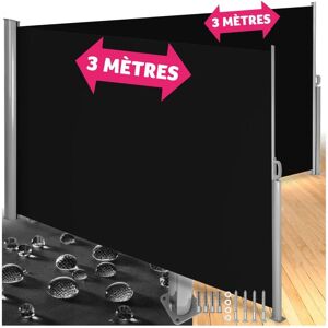 Tectake - Store latéral double 200 x 600 cm en Aluminium - noir - Publicité