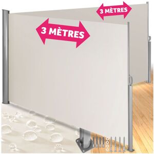 Tectake - Store latéral double 180 x 600 cm en Aluminium - beige - Publicité