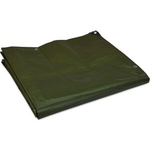 Bâche 200g/m², couverture avec œillets, étanche, indéchirable, protection en pe, 5 x 6 m, vert - Relaxdays - Publicité