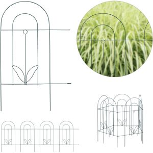 Bordure potager, clôture jardin 5 éléments, en métal, à planter dans le sol, h x l : 62 x 244 cm, vert - Relaxdays - Publicité