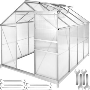 TECTAKE Serre de jardin avec embase en aluminium - tente, abri de jardin, serre de jardinage - 250 x 185 x 195 cm - blanc transparent - Publicité