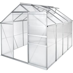 TECTAKE Serre de jardin en aluminium - tente, abri de jardin, serre de jardinage - 250 x 185 x 195 cm - blanc transparent - Publicité
