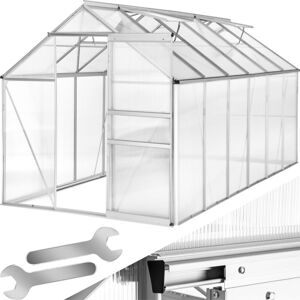 TECTAKE Serre de jardin en aluminium - tente, abri de jardin, serre de jardinage - 375 x 185 x 195 cm - blanc transparent - Publicité