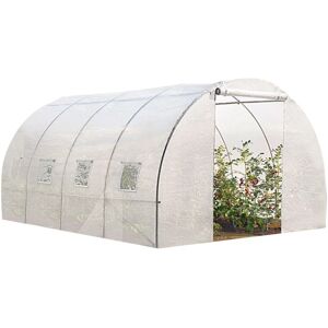 Serre tunnel de jardin Idmarket zebra - 12M² - Blanche - Gamme maraîchère - 4x3M - Blanc - Publicité