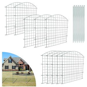 Swanew - Clôture de jardin 22 pièces clôture en métal vert, clôture grillagée, clôture de jardin, clôture de camping - Publicité