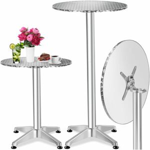 TECTAKE Mange debout aluminium Ø60cm - table bar, table haute, table haute de bar - 5,8 cm - gris - Publicité