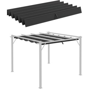 Outsunny Toile de rechange pour pergola rétractable 3 x 3 m polyester haute densité 180 g/m² imperméabilisé gris - Gris - Publicité
