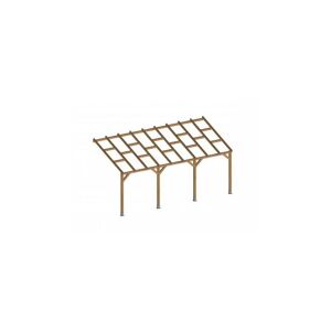 CHALET & JARDIN Toit Couv'Terrasse® en bois 3x5,5 m - Sans toit polycarbonate - Publicité