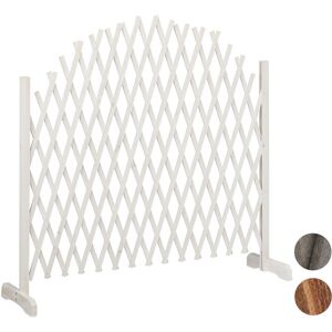 Treillis jardin en bois extensible 200 cm, Clôture grillage pliable, Plante grimpante Brise-vue balcon, blanc - Relaxdays - Publicité