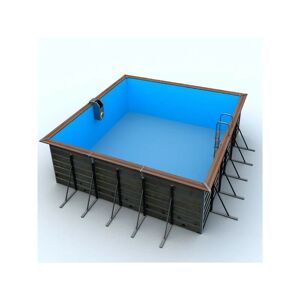 Piscine bois carrée 5,20 x 5,20 x h. 1,47 m solta - Waterclip - Publicité