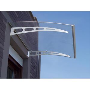 Vente-unique Auvent de porte en aluminium 120 x 90 cm courbé NEONA