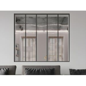 Vente unique Verriere atelier en aluminium thermolaque 150x130 cm Noir BAYVIEW