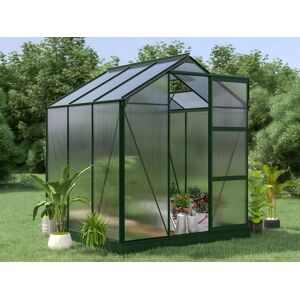 Vente-unique.com Serre de Jardin en polycarbonate de 3,4 m² avec embase - Vert - GIARDINA