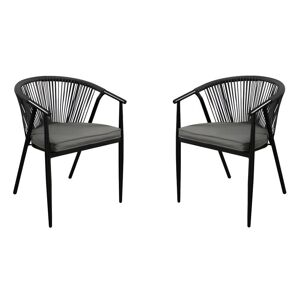 Lot de 2 fauteuils de jardin empilables PORTOFINO en aluminium et cordes de MYLIA