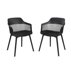 MYLIA Lot de 2 fauteuils de jardin en polypropylène - Noir - SOHO de MYLIA