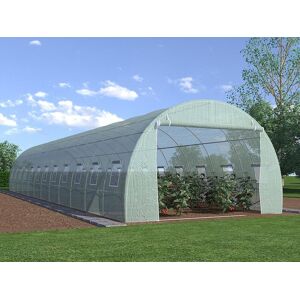 Vente-unique.com Serre tunnel avec structure en acier 36 m² - L300 x l1200 x H200 cm - IPOMEA