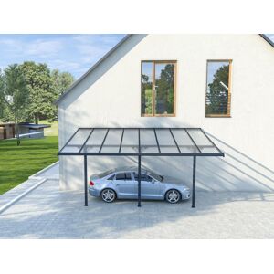 Vente uniquecom Carport pergola adosse en aluminium 151 m² anthracite ALVARO