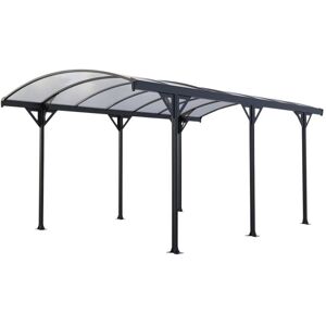 Vente uniquecom Carport pergola simple autoportant en aluminium 1 voiture 153 mA² Gris GENARO