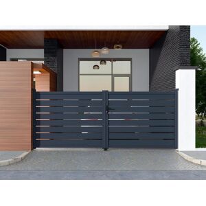 Vente uniquecom Portail battant aluminium ajoure L397 x H166 cm anthracite PRIMO