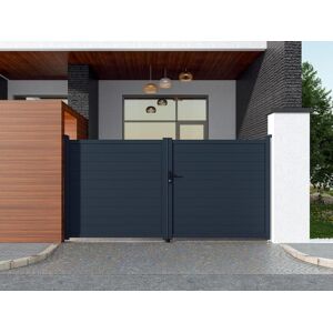 Vente uniquecom Portail battant aluminium plein L355 x H181 cm anthracite NAZARIO