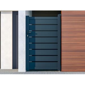 Vente-unique.com Portillon battant aluminium ajouré L103 x H166 cm anthracite PRIMO