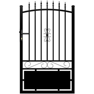 Vente-unique.com Portillon battant aluminium ajouré L100 x H170 cm noir NERBIS