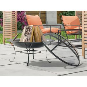 Vente-unique Brasero de jardin rond en acier MIZAR - D.75cm x H.55cm - noir