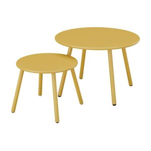 MYLIA Tables gigognes de jardin en métal - Jaune moutarde - MIRMANDE de MYLIA