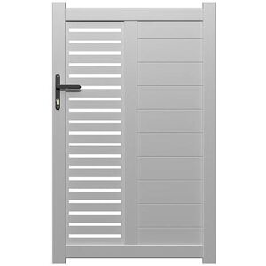 Vente-unique Portillon battant aluminium semi ajoure a motifs L105 x H172 cm blanc ORIST II