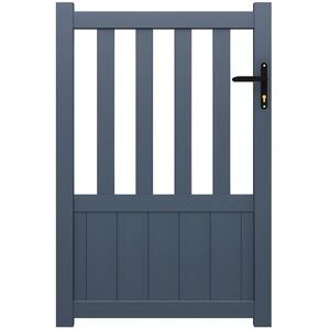 Vente-unique.com Portillon battant aluminium semi plein L100 x H140 cm anthracite BARTOS