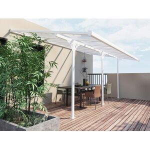 Vente uniquecom Carport pergola adosse en aluminium 151 m² blanc ALVARO