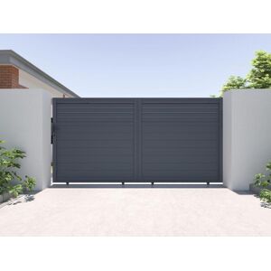 Vente uniquecom Portail coulissant aluminium persien L374 x H180 cm anthracite VIAZO