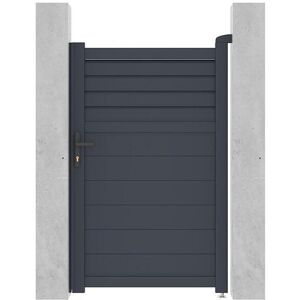 Vente-unique.com Portillon battant aluminium persienne L103 x H166 cm anthracite - VIAZO