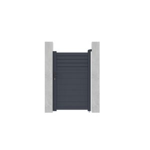 Vente-unique.com Portillon battant aluminium persien L103 x H166 cm anthracite - VIAZO