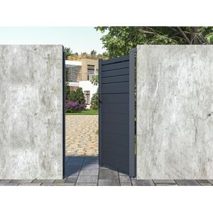 Vente-unique.com Portillon battant aluminium persien L103 x H181 cm anthracite - VIAZO