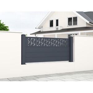 Vente uniquecom Cloture a poser H89 x L1886 cm en aluminium anthracite a motifs BAZIO