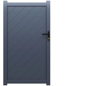 Vente-unique.com Portillon battant aluminium plein L105 x H168 cm anthracite ZERANO