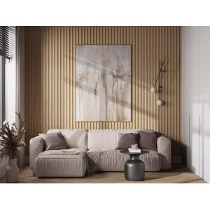 Vente-unique Panneau mural 3D - Pack de 2.83 m² - Coloris bois naturel - Lot de 8 pièces - FLINT