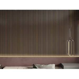 Vente-unique Panneau mural 3D - Pack de 2,83 m² - Noir et doré - Lot de 8 pièces - CLINTON