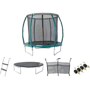 Vente-unique Trampoline avec filet de protection intérieur, échelle, bâche et kit d'ancrage - D.244 cm - WALLABY