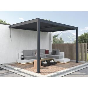 Vente-unique.com Pergola adossee bioclimatique en aluminium avec lames orientables 11,85 m² - MANDELLO