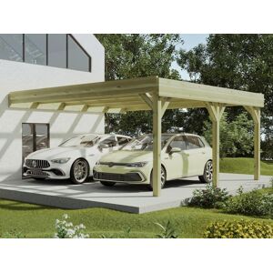 Vente uniquecom Carport pergola double adosse en bois traite 2 voitures 293 m² ARTEMIDA de Expertland