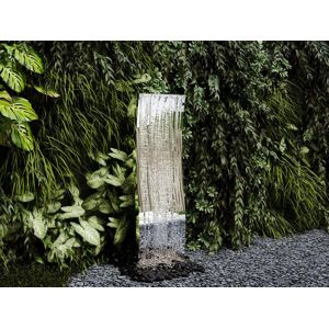 MYLIA Fontaine d'exterieur vague en acier inoxydable - H.130 cm - Argente - HOKI