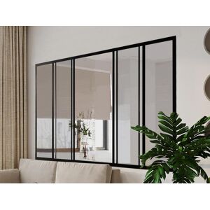 Vente unique Verriere coulissante en aluminium thermolaque noir 180x130 cm RAVENA