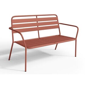 MYLIA Banc de jardin en métal - Terracotta - MIRMANDE de MYLIA