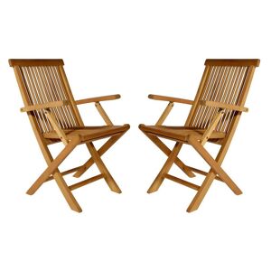 Lot de 2 fauteuils pliants Teck BYBLOS II de MYLIA